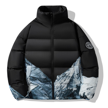 Geacă de iarnă cu pene pentru adulți, umplutură din puf de Gâscă alb, 81–85% puf, țesătură Chenille, țesătura principală: Spandex, guler înalt