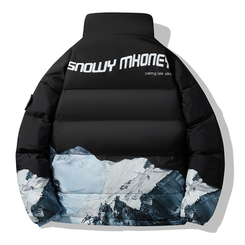 Geacă de iarnă cu pene pentru adulți, umplutură din puf de Gâscă alb, 81–85% puf, țesătură Chenille, țesătura principală: Spandex, guler înalt