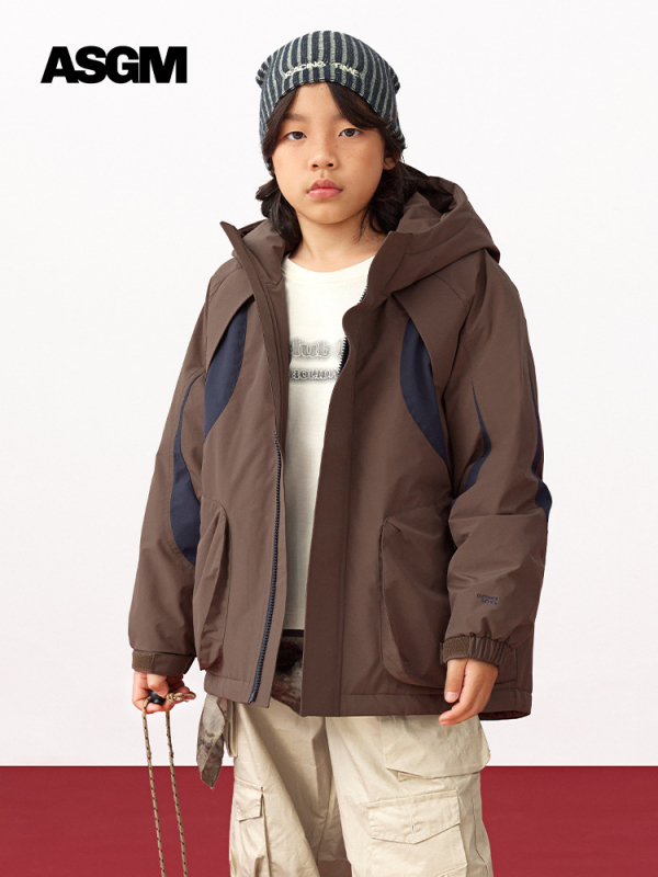 Asgm bērnu pūkaina jaka ar kapuci, ārkārtīgi aukstai ziemai, 86–90% balta pīļu pūka, pildījums 107–170 g, vidējā garuma, brīvs piegriezums, Ziemas 2025