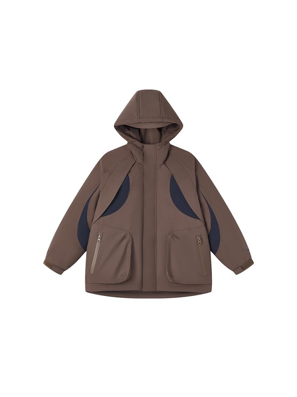 Asgm bērnu pūkaina jaka ar kapuci, ārkārtīgi aukstai ziemai, 86–90% balta pīļu pūka, pildījums 107–170 g, vidējā garuma, brīvs piegriezums, Ziemas 2025