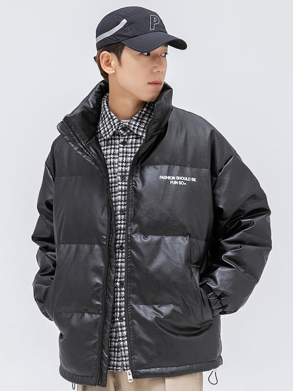 Geacă de puf pentru bărbați, cu umplutură de puf de rață, glugă, guler înalt, fermoar, umplere 600