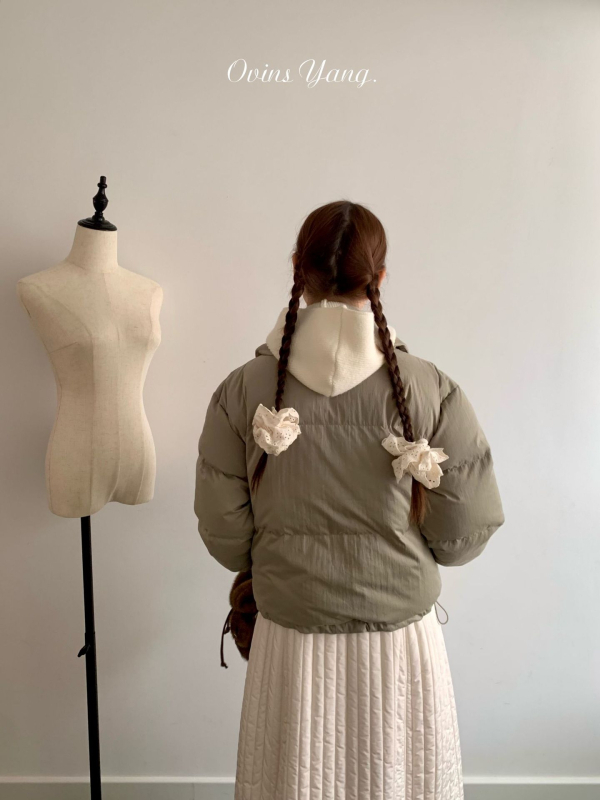 Ženska down jakna OVINSYANG s Doll Collar, bijeli patka perja 90%+, poliester, srednja debljina