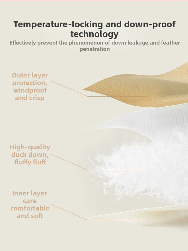 Geacă de puf unisex cu glugă, umplutură din puf de rață alb, 86–90% puf, impermeabilă și rezistentă la vânt, potrivită pentru -20°C până la -5°C.