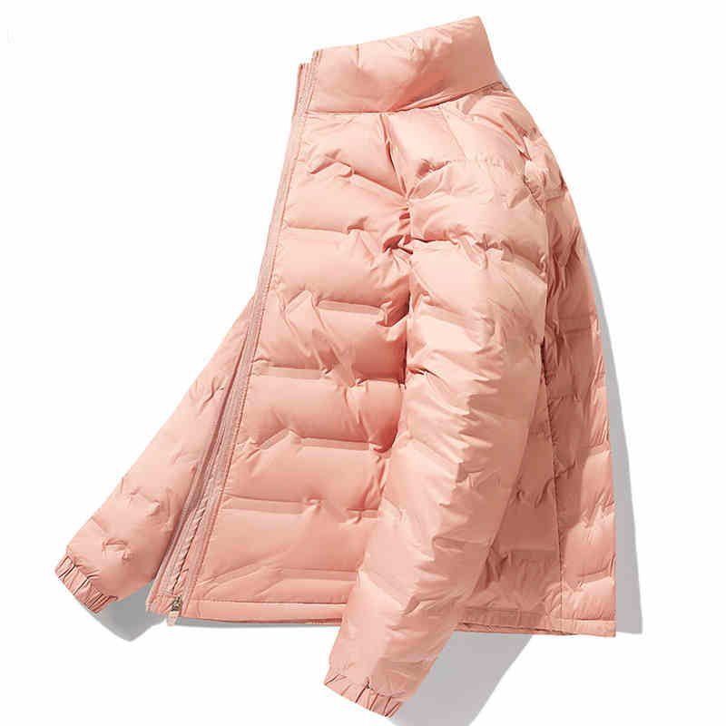 Geacă de puf unisex cu glugă, umplutură din puf de rață alb, 86–90% puf, impermeabilă și rezistentă la vânt, potrivită pentru -20°C până la -5°C.