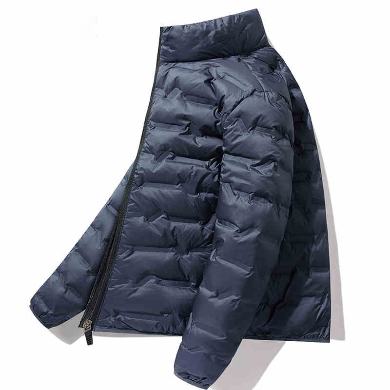 Geacă de puf unisex cu glugă, umplutură din puf de rață alb, 86–90% puf, impermeabilă și rezistentă la vânt, potrivită pentru -20°C până la -5°C.