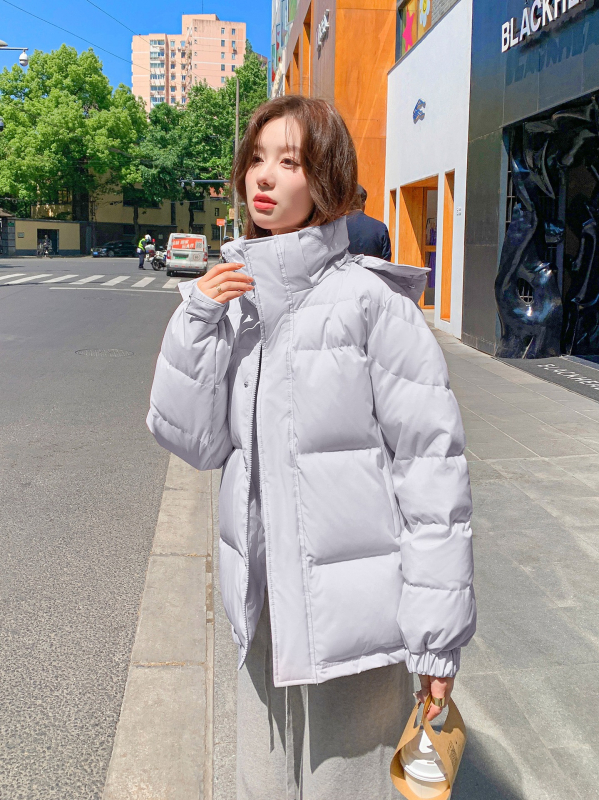 Libamellás télikabát, vastagított, kapucnis, rövid szabású, chenille-spandex anyag