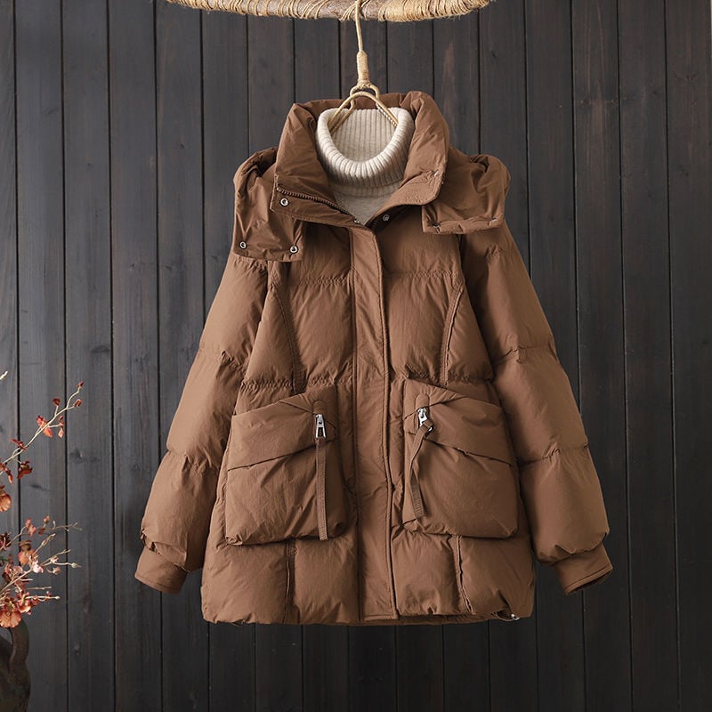 Kacsa-pehelyes dzseki – kapucnival, vastag, nagyon rövid hosszúság <=40 cm, pehelytartalom 51-55%