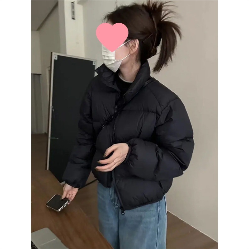 Kratka ženska jakna u stilu Kendall Jenner, lagana, crna zima, za sitniju figuru