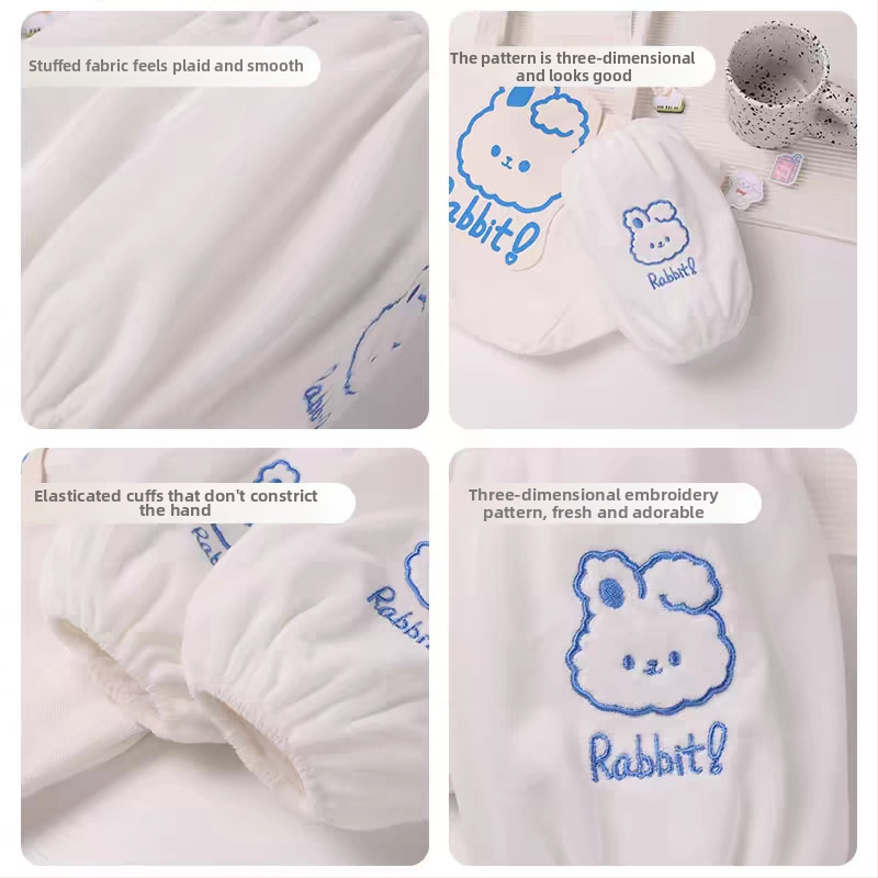 Bērnu piedurknes ar karikatūras motīvu - truša motīvs, universālas, mīksts plīša materiāls, pret netīrumiem, rudens-ziemas