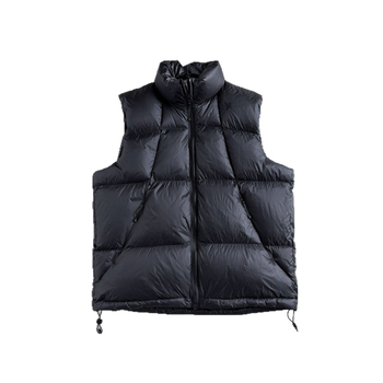 Pūku veste ar balta pīļu pūku, 81–85% pūka satura, 160 g pildījums, Pertex viegla auduma, ūdensizturīga un pret vēju, ar kapuci un augstu apkakli, vidēja garuma ziemai