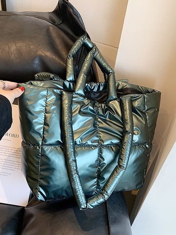 Geantă Tote din PU, stil urban minimalist, formă orizontală pătrată, fermoar, pentru utilizare zilnică