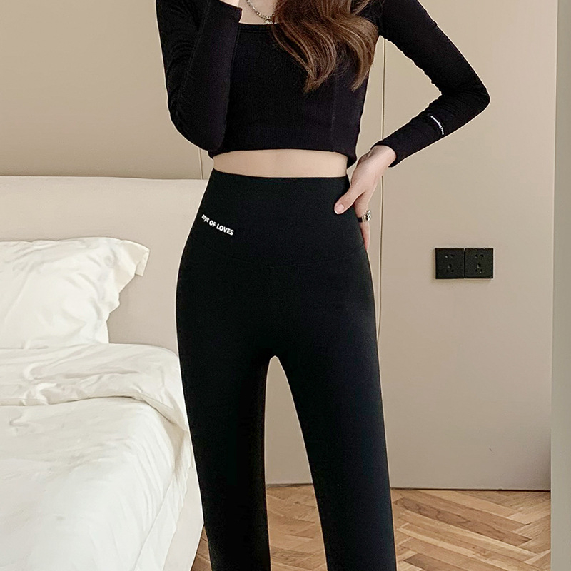 Női fleece-lével bélelt Shark-stílusú szűk nadrágok, vastag és meleg, 9/10 hossz, ősz 2025