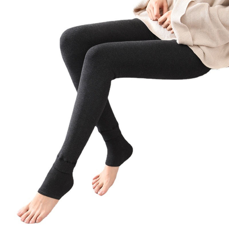 Pantaloni calzi all-in-one pentru femei, amestec din fibre chimice pe bază de viscoză, 500 g, super groși, croială strânsă