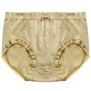 Sieviešu bezšuvju apakšveļa ar vidējo jostu no neilona, elpojoša, ziedu raksts, starpslāņa odai Mulberry zīds