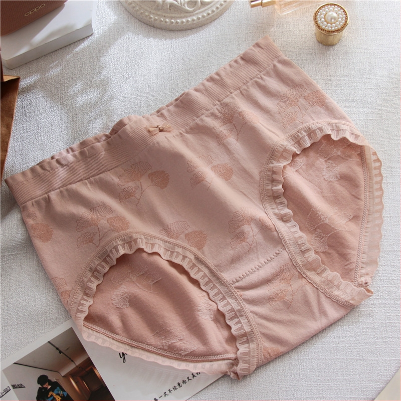 Sieviešu bezšuvju apakšveļa ar vidējo jostu no neilona, elpojoša, ziedu raksts, starpslāņa odai Mulberry zīds