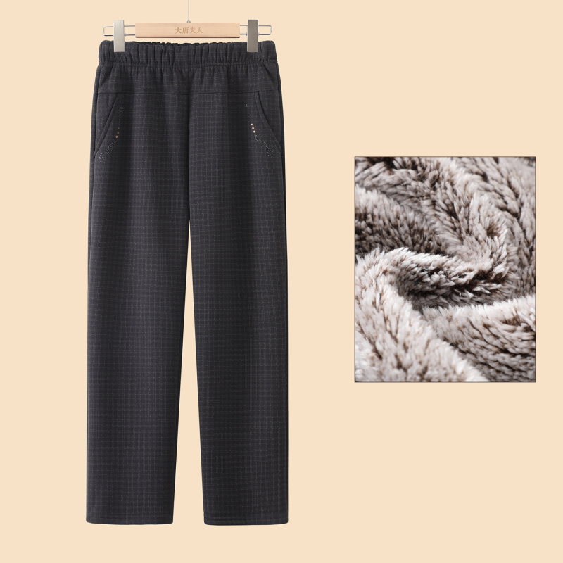 Téli 2025 női fleece nadrág, laza szabású, casual/basic stílus, poliészter >95%, mikroelasztikus