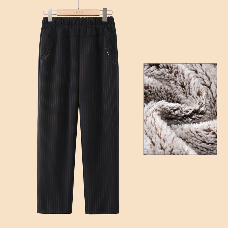 Téli 2025 női fleece nadrág, laza szabású, casual/basic stílus, poliészter >95%, mikroelasztikus