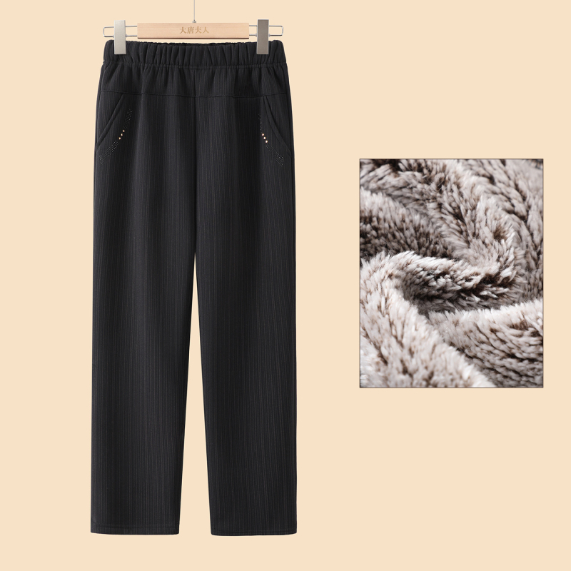 Téli 2025 női fleece nadrág, laza szabású, casual/basic stílus, poliészter >95%, mikroelasztikus