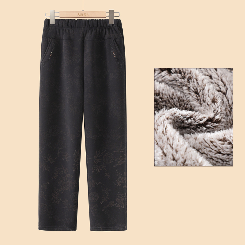 Téli 2025 női fleece nadrág, laza szabású, casual/basic stílus, poliészter >95%, mikroelasztikus