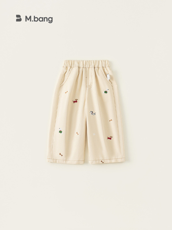 Pantaloni din denim cu căptușeală de fleece pentru fete; imprimeu desen animat; talie medie cu elastic; potriviți pentru primăvară și toamnă; pentru copii 3–8 ani