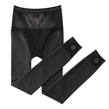 Colanți-ciorapi all-in-one cu controlul taliei și ridicare fesieri, căptuți cu fleece, cald și gros, 70-80% poliester, 30-50% spandex