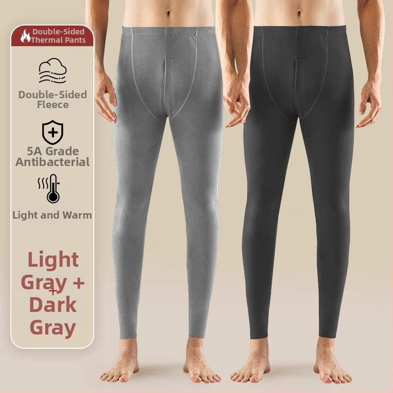 Colanți termici pentru bază, bărbați, din poliester, cu două straturi, căptușiți cu velur, fără cusături, 18-40 ani