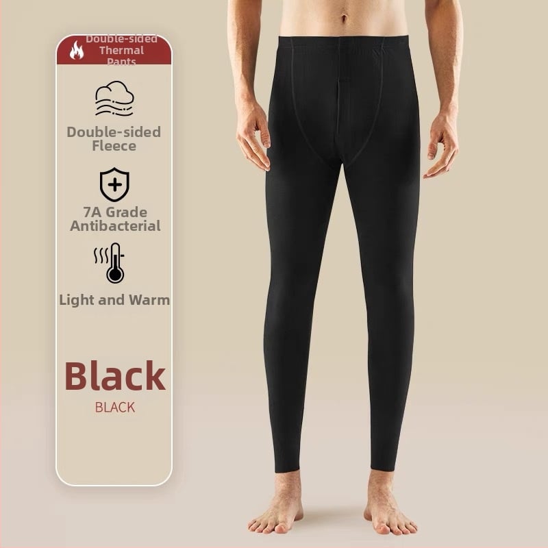 Colanți termici pentru bază, bărbați, din poliester, cu două straturi, căptușiți cu velur, fără cusături, 18-40 ani