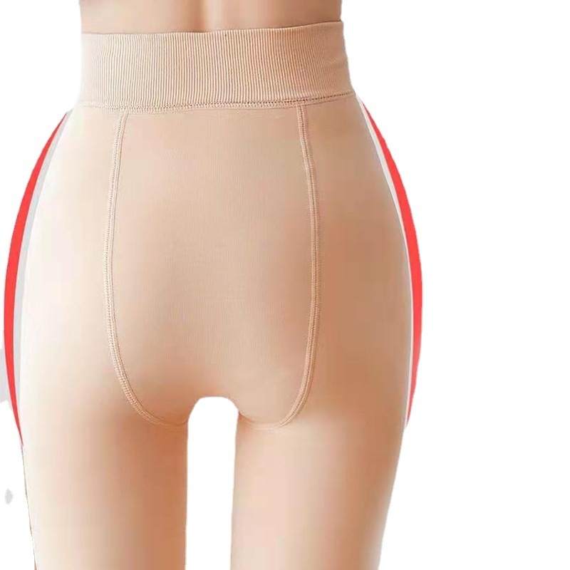 Colanți din nylon cu șosete integrate, subțiri, culoare solidă, ridicare șolduri, modelare siluetă, anti-frecare, design dintr-o singură piesă