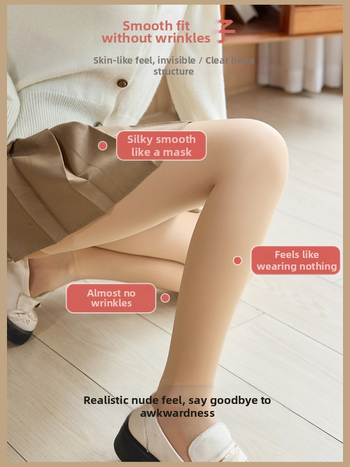 Colanți-dres All-in-One din nailon și elastan, groși, calzi, toamnă–iarnă 2024, cu picior integrat