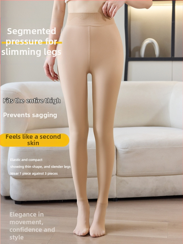 All-in-One sukkpüksid nailonist ja elastaanist, paks, soe, sügis-talv 2024, integreeritud jala disain