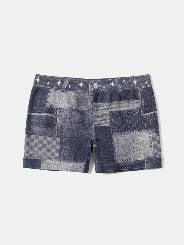 Ženske bezšivne hlače s denim teksturom, 3/4 duljine, najlon-spandeks, visoka elastičnost, uski kroj
