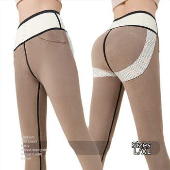 Colanți damă din nailon cu spandex, lungime gleznă, căptuți cu fleece pentru căldură, elasticitate ridicată