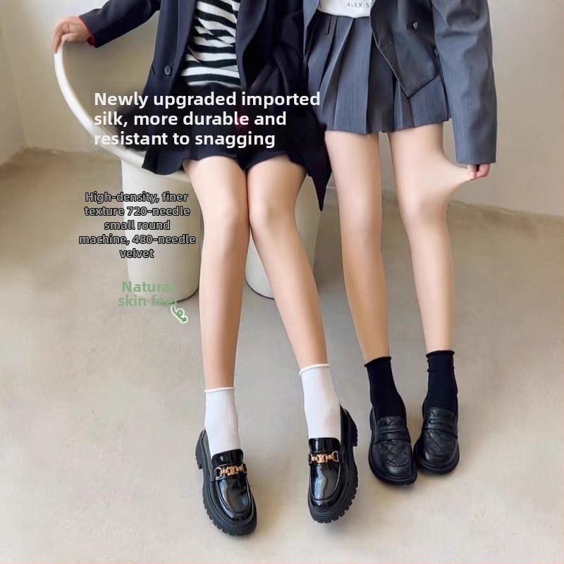 Colanți din catifea, o singură piesă, căptușeală fleece, dublu strat, calzi, Nylon/Spandex, toamnă-iarnă 2025