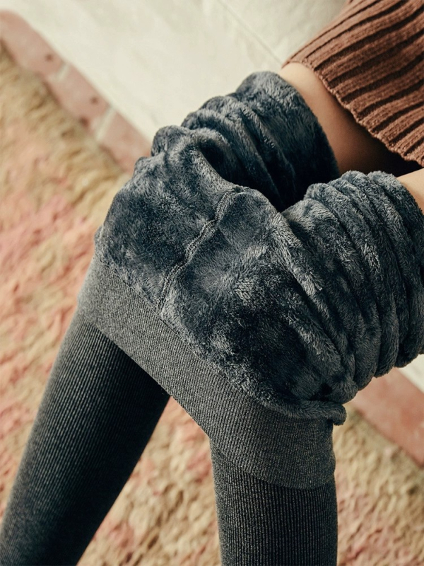 Ženske leggings s flisom za proljeće i jesen, debele i tople, crne ili sive, plus veličina, ne sklizavaju, mogu se nositi uz suknje