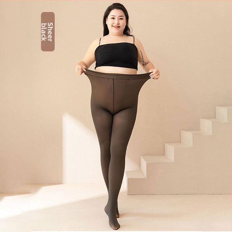 Colanți cu căptușeală fleece, groși, susținere șolduri și modelare, poliester 70-80%, elastan