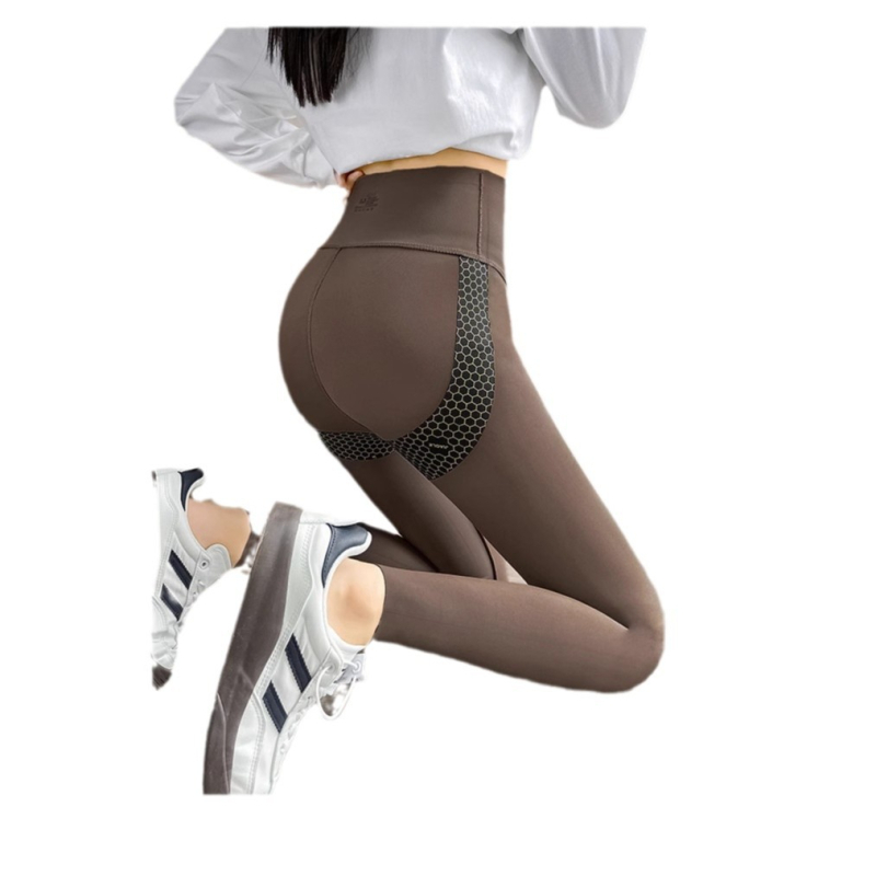 Shark stil legginse visokog struka, podizanje stražnjice, fleece podstava, za jogu, za proljeće, jesen i zimu