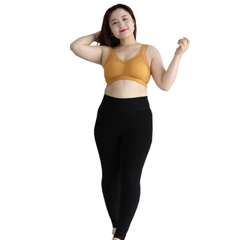 Plus veličine termo legice s flis podstavom, visokim pojasom, jednobojne, umjetni kašmir, debele za zimu