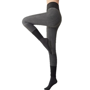 Κάλτσες συμπίεσης με τέσσερις ζώνες για γυναίκες, υψηλή μέση για έλεγχο της κοιλιάς και ανύψωση γλουτών, παχύ βαμβακερό ύφασμα (50-70% βαμβάκι)