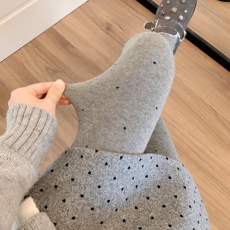 Rácsos mintás pamutkeverék harisnyanadrág lábfejjel, középméretű vastagság, rugalmas, karcsúsító hatás