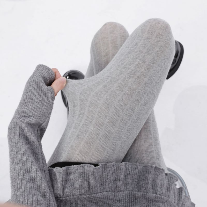 Rácsos mintás pamutkeverék harisnyanadrág lábfejjel, középméretű vastagság, rugalmas, karcsúsító hatás