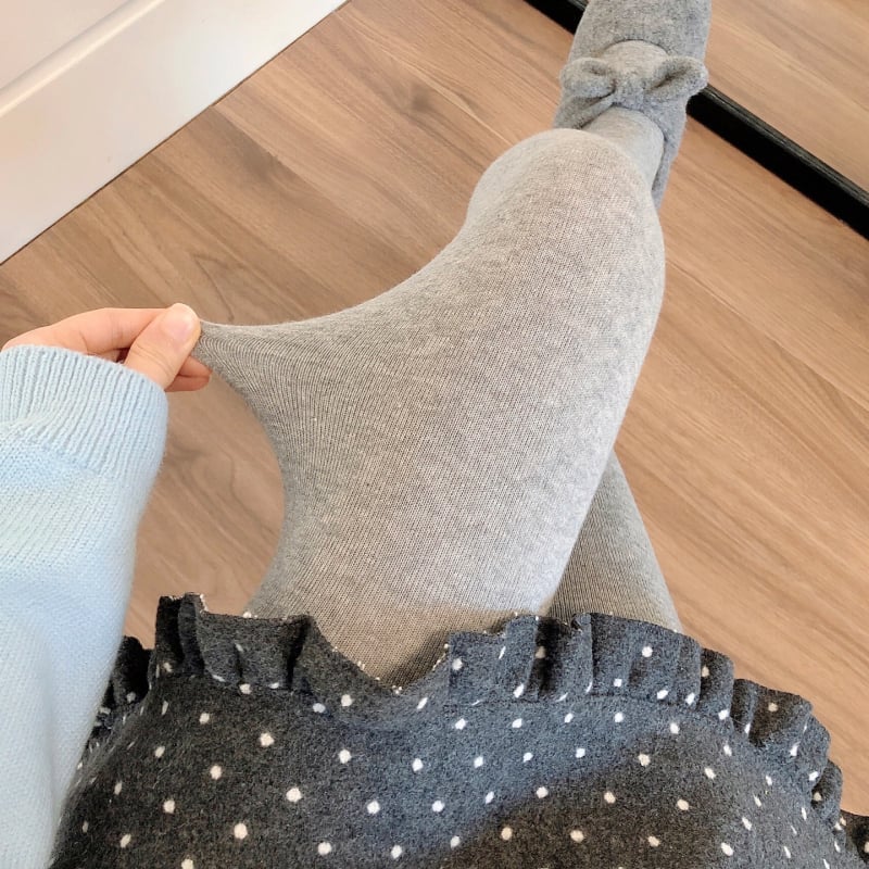 Rácsos mintás pamutkeverék harisnyanadrág lábfejjel, középméretű vastagság, rugalmas, karcsúsító hatás