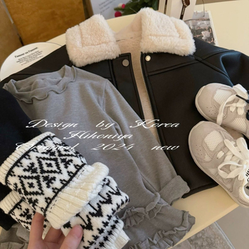 Dječje tajice od chenille s flis podstavom, opuštenog kroja, korejski stil, proljeće 2025