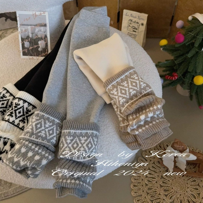 Dječje tajice od chenille s flis podstavom, opuštenog kroja, korejski stil, proljeće 2025