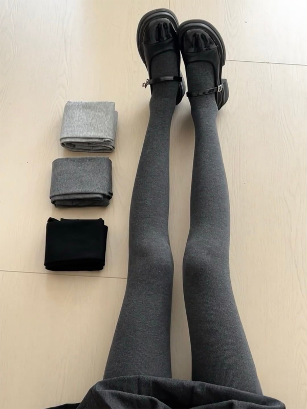 Ženske pletene pamukne tajice s fleece podstavom za jesen-zimu, debele i tijesno prilagodljive, 50–70% pamuka, nylon ispod 30%