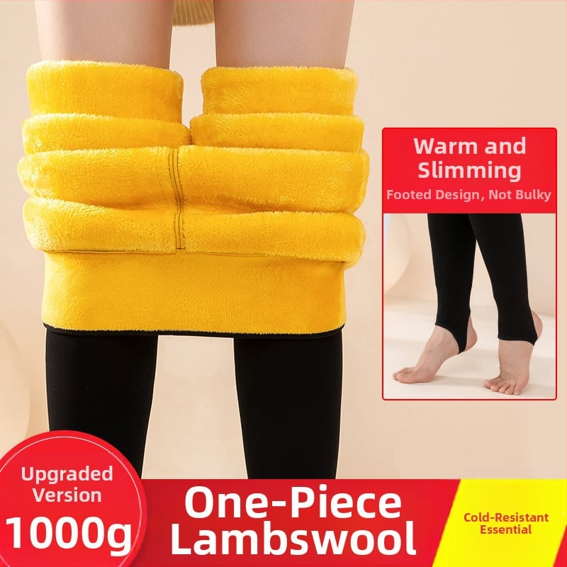 Pantaloni de iarnă pentru femei, într-o singură bucata, fără cusături, ultra-groși, calzi, din amestec nylon-bumbac, cu elasticitate înaltă