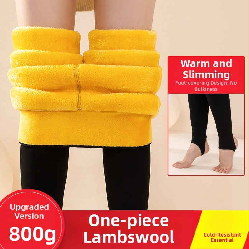 Pantaloni de iarnă pentru femei, într-o singură bucata, fără cusături, ultra-groși, calzi, din amestec nylon-bumbac, cu elasticitate înaltă