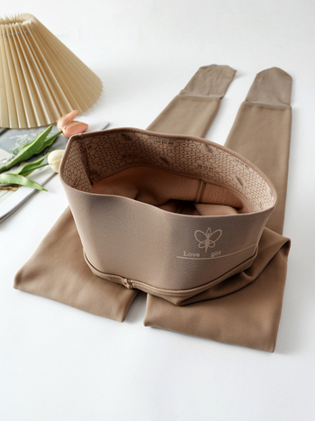 Colanți cu căptușeală de fleece, din amestec nylon-polyester, talie înaltă, ridicare a feselor, control al abdomenului