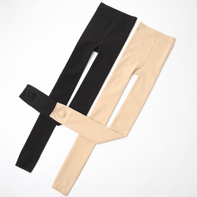 Colanți Aohan cu talie înaltă, căptușiți cu fleece, tricot din nailon-poliester, croială Slim