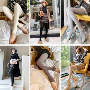 Κολάν ριμπ με επένδυση φλίς, ψηλή μέση, παχιά για φθινοπωρινό-χειμερινό