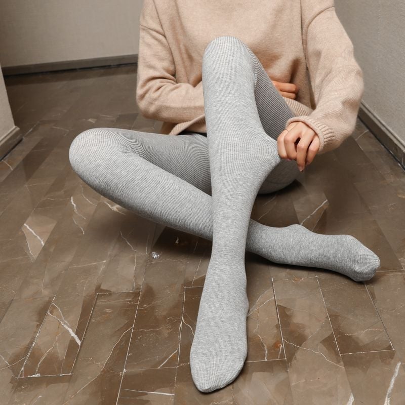 Κολάν ριμπ με επένδυση φλίς, ψηλή μέση, παχιά για φθινοπωρινό-χειμερινό